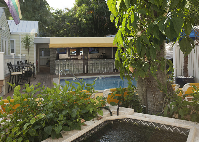 swimming pool and patio area